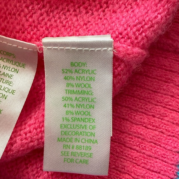 LILLY PULITZER pink topaz Fancy chainstitch Charlton wool sweater L - Picture 5 of 5